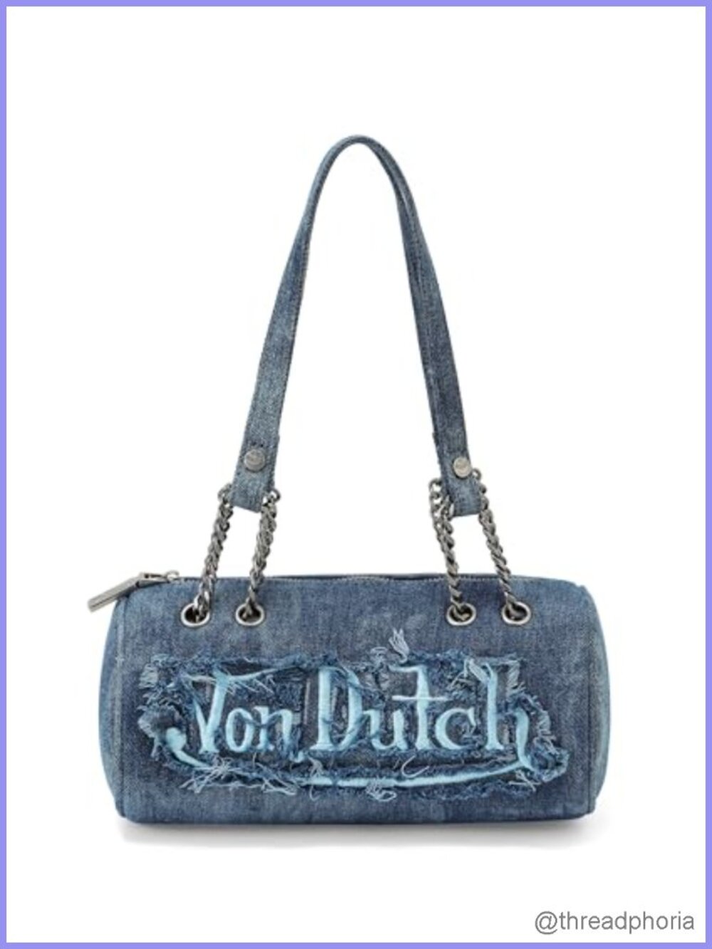 Vegan Leather Barrel Shoulder Bag Double Strap Zip Top